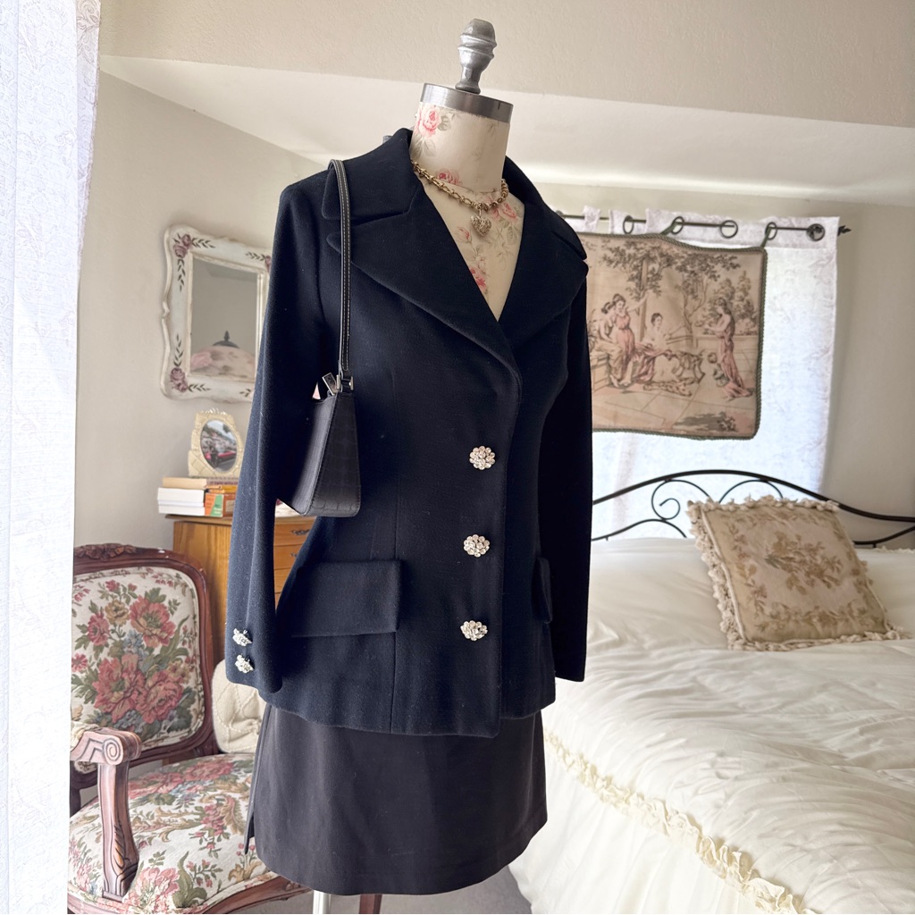 1960s Black Wool Coat